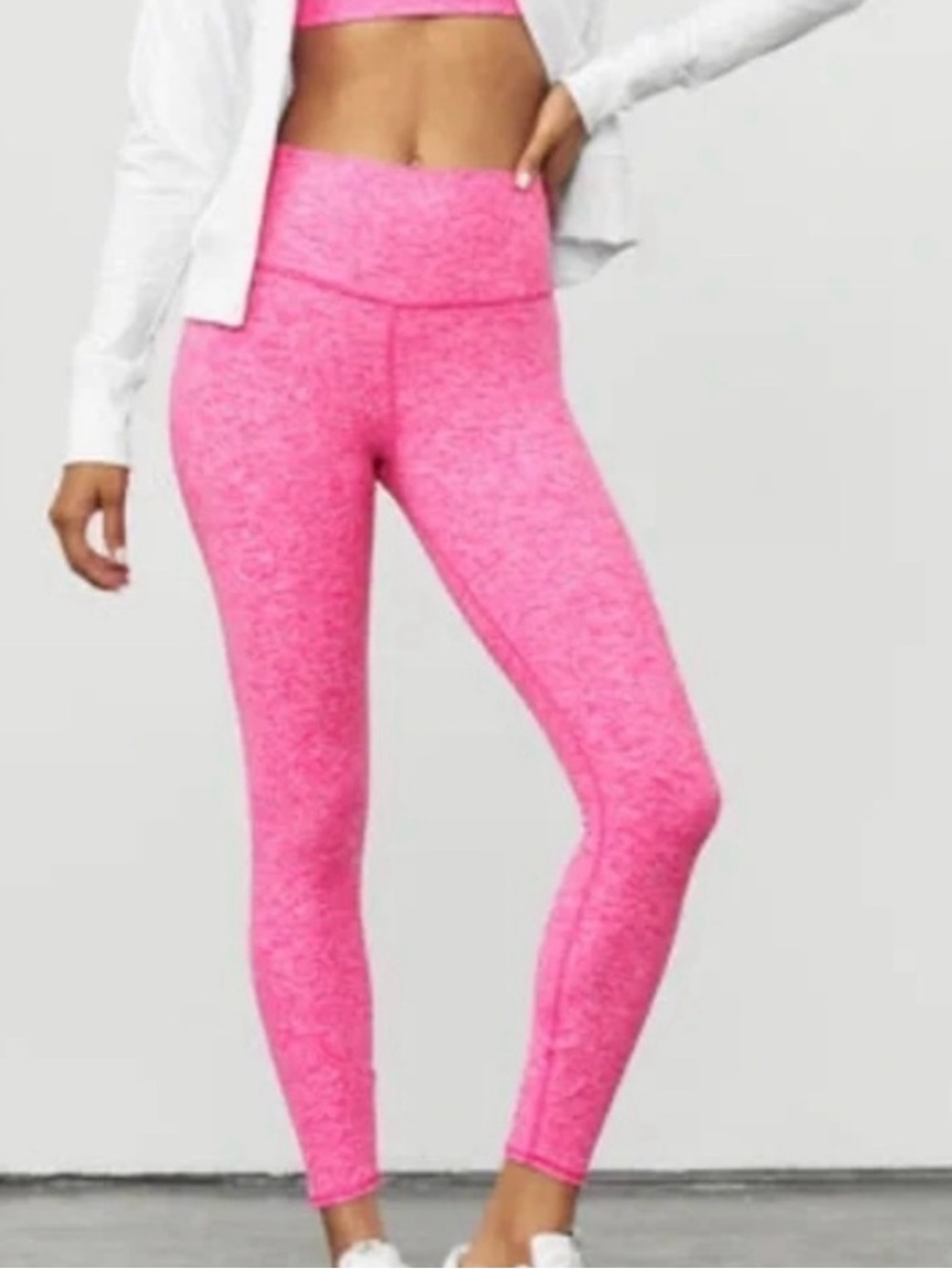 ALO Yoga High-Rise Heathered Hot Pink Leggings